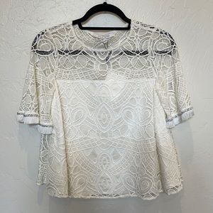 ALEXIS ivory lace top